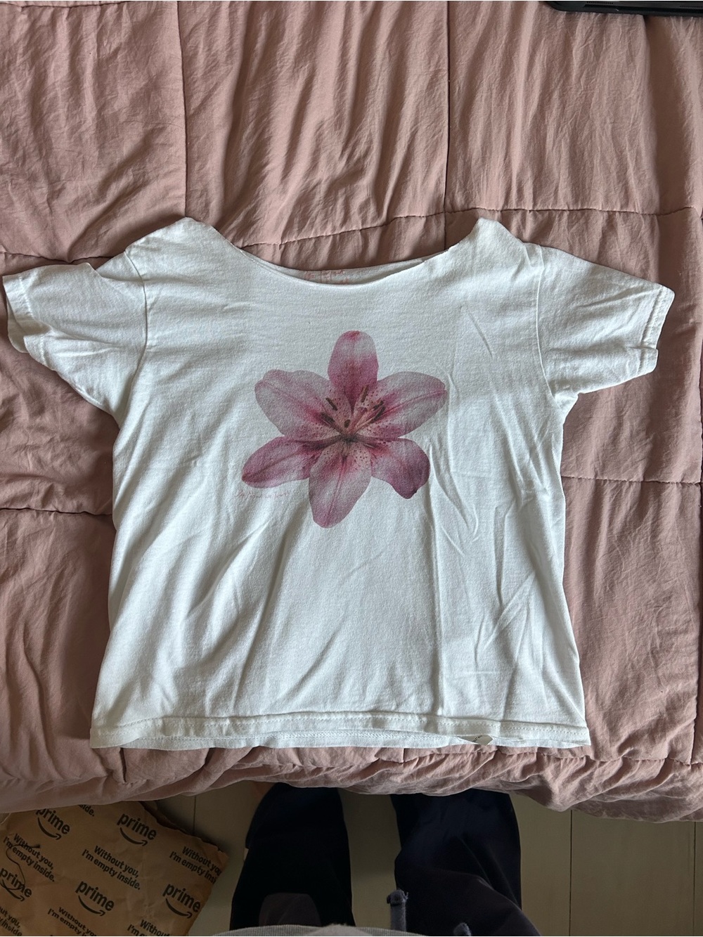 Off the Shoulder Graphic Tee from In Print We Trust